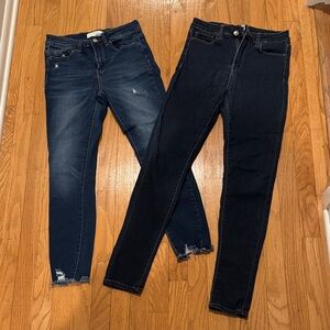 Women's Dark and Medium Blue Skinny Jeans
